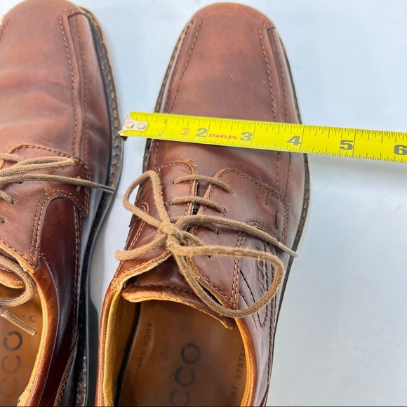 Ecco Men's Brown Leather Lace Up Oxford Shoes Size 43 US 9/9.5 Arch Support Work - Picture 8 of 8